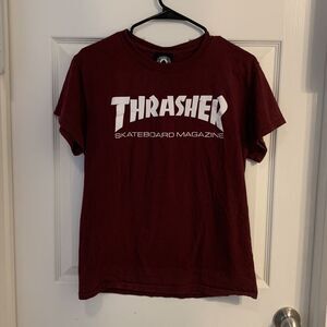 Thrasher Shirt Adult Small Maroon Short Sleeve Skateboarding‎ Tee Casual Tshirt